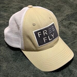 Free Fly Apparel Tan and White Mesh Cap
